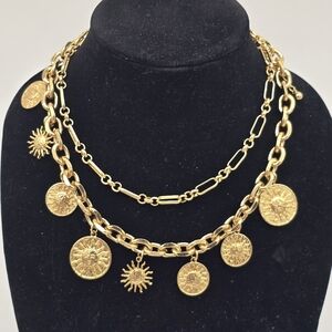 Gold Coin Pendant Necklace Natasha Nwt